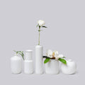 Small Semi-Matte White Porcelain Vases