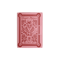 Pink packaging of Love Edition Paper Soap with rose and bird illustrations, containing 50 rose-scented paper soap sheets for travel use.