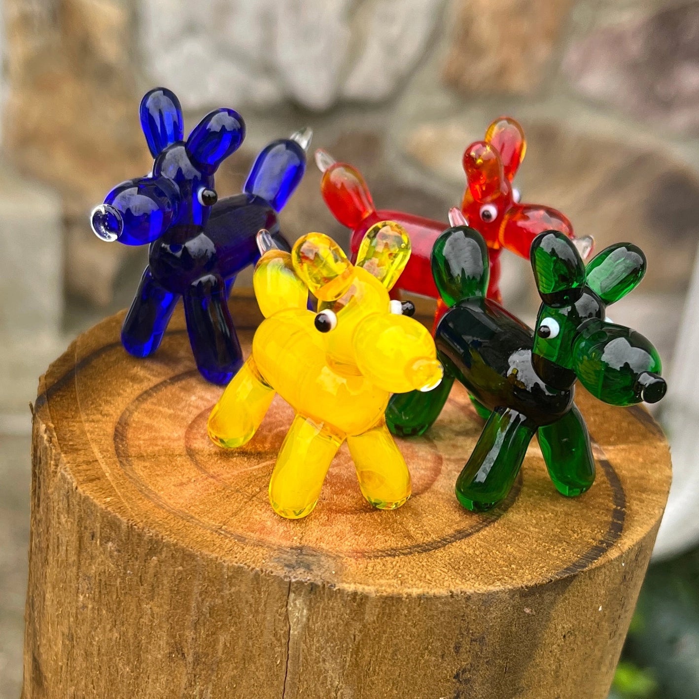 Glass Balloon Dog Sitter Miniature Collectible