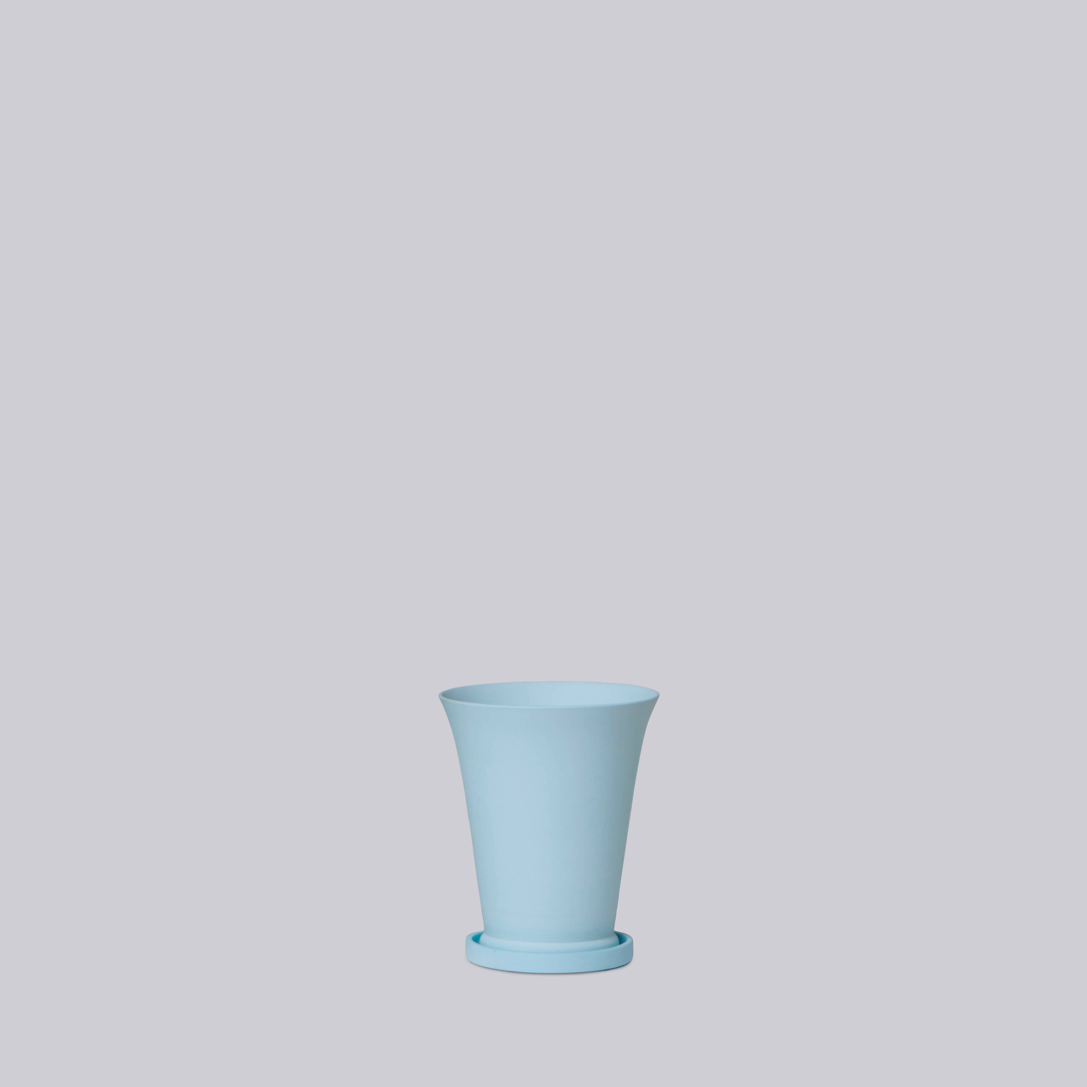 Matte Porcelain Minimus Conical Pot with Saucer
