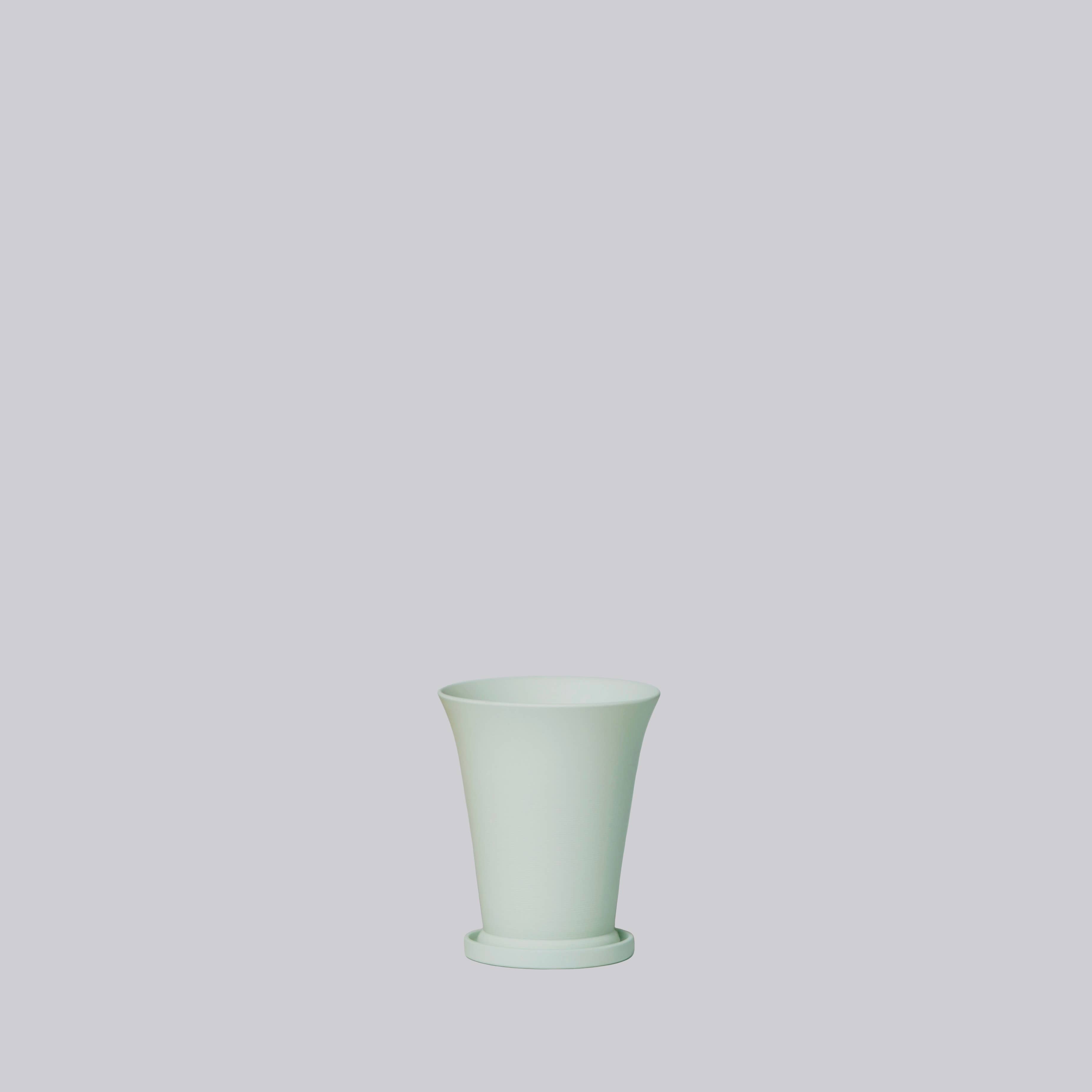 Matte Porcelain Minimus Conical Pot with Saucer