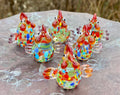 Glass Rooster Sitter Miniature