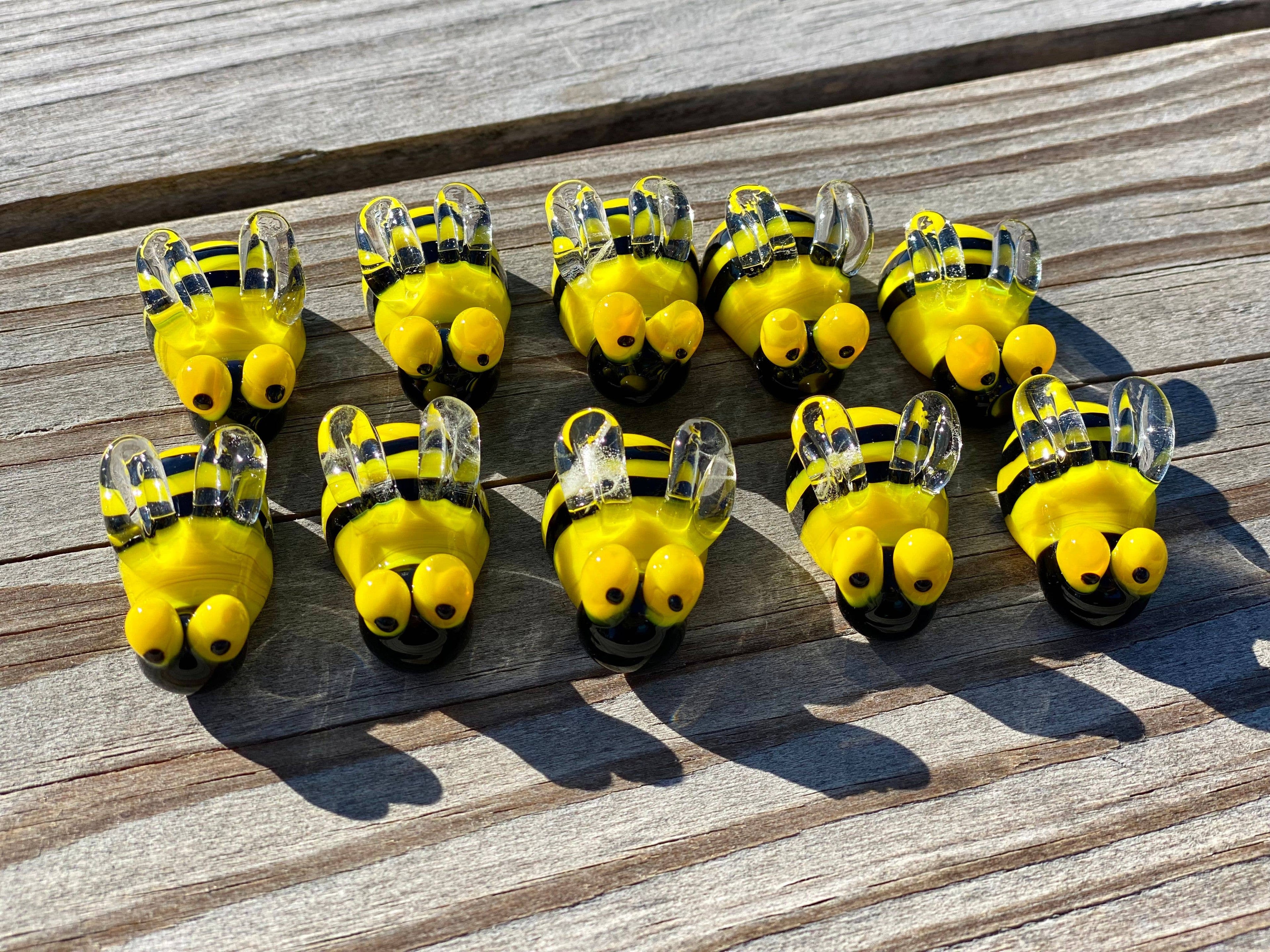 Glass Bee Sitter Miniature