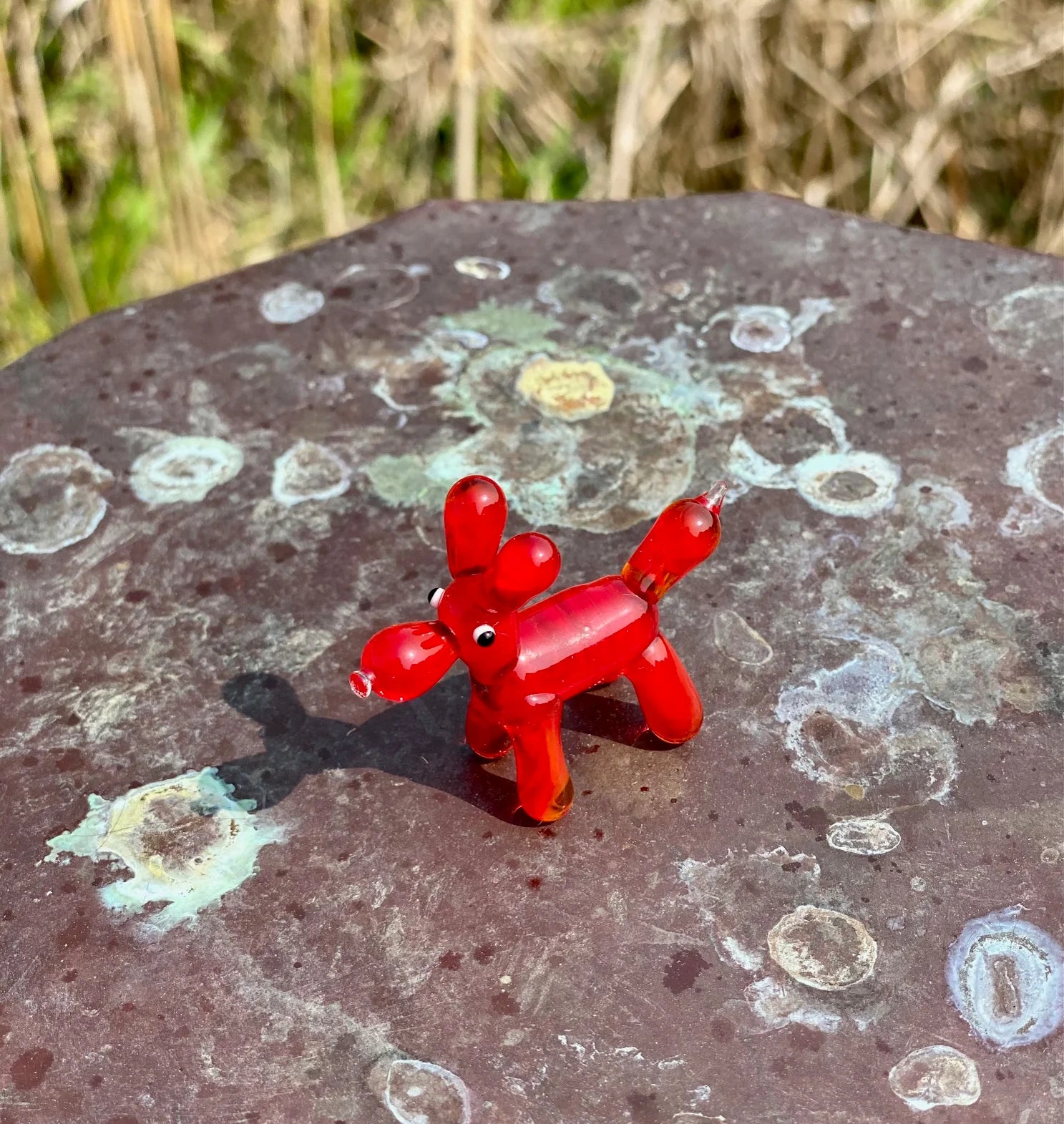 Glass Balloon Dog Sitter Miniature Collectible