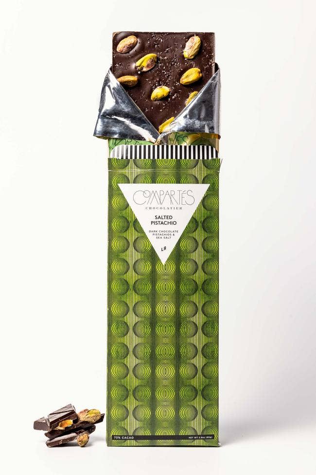 Salted Pistachio Gourmet Dark Chocolate Bar