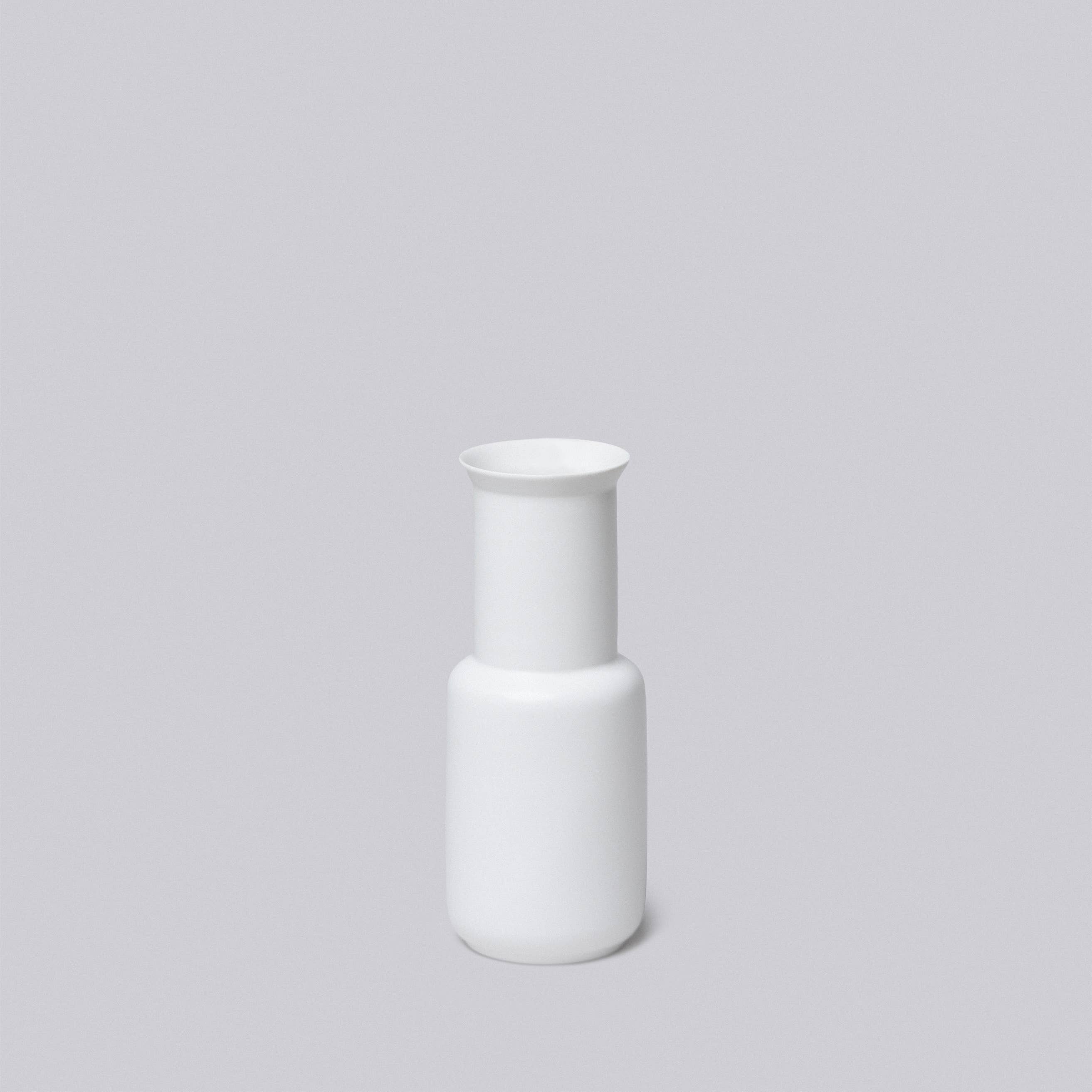 Small Semi-Matte White Porcelain Vases