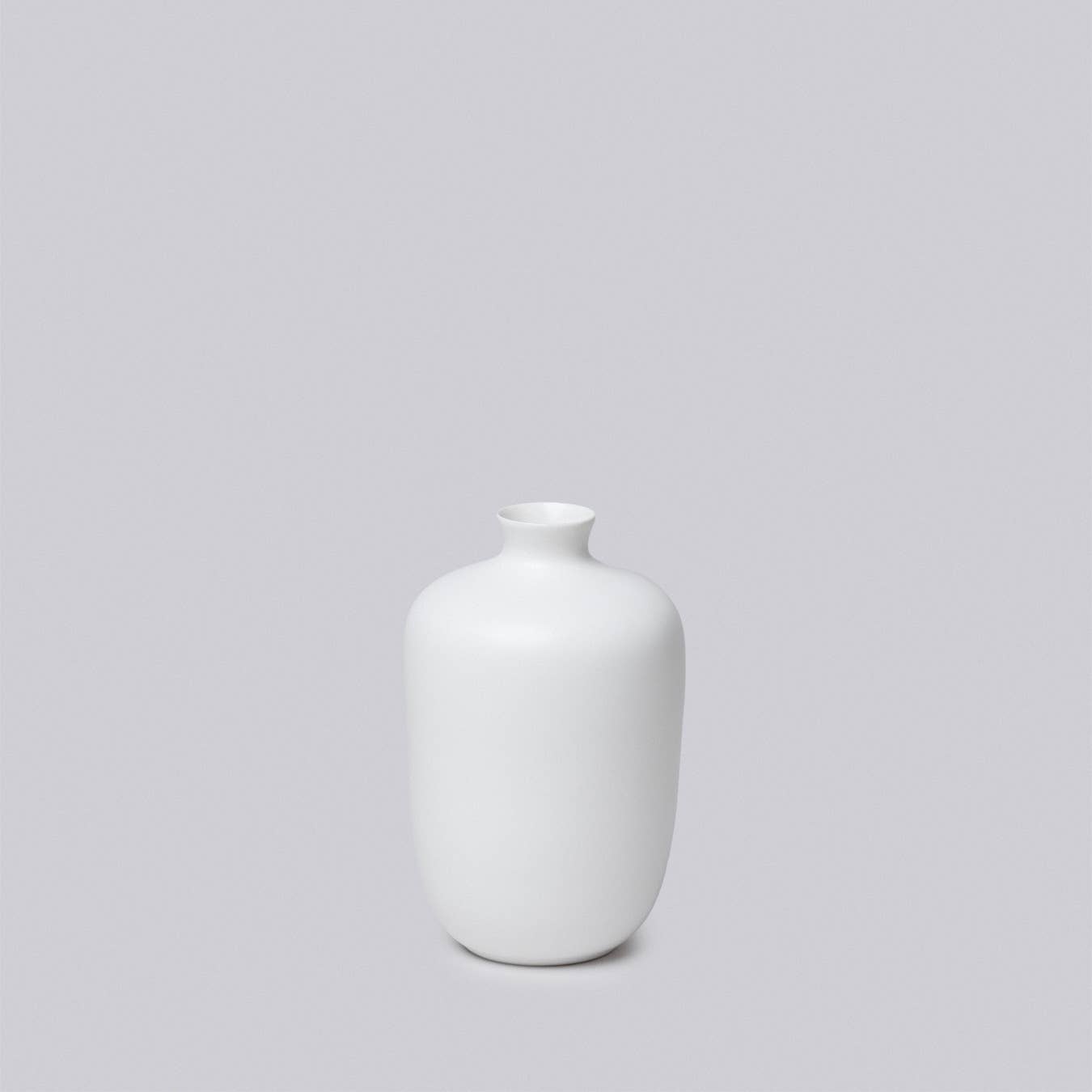 Small Semi-Matte White Porcelain Vases