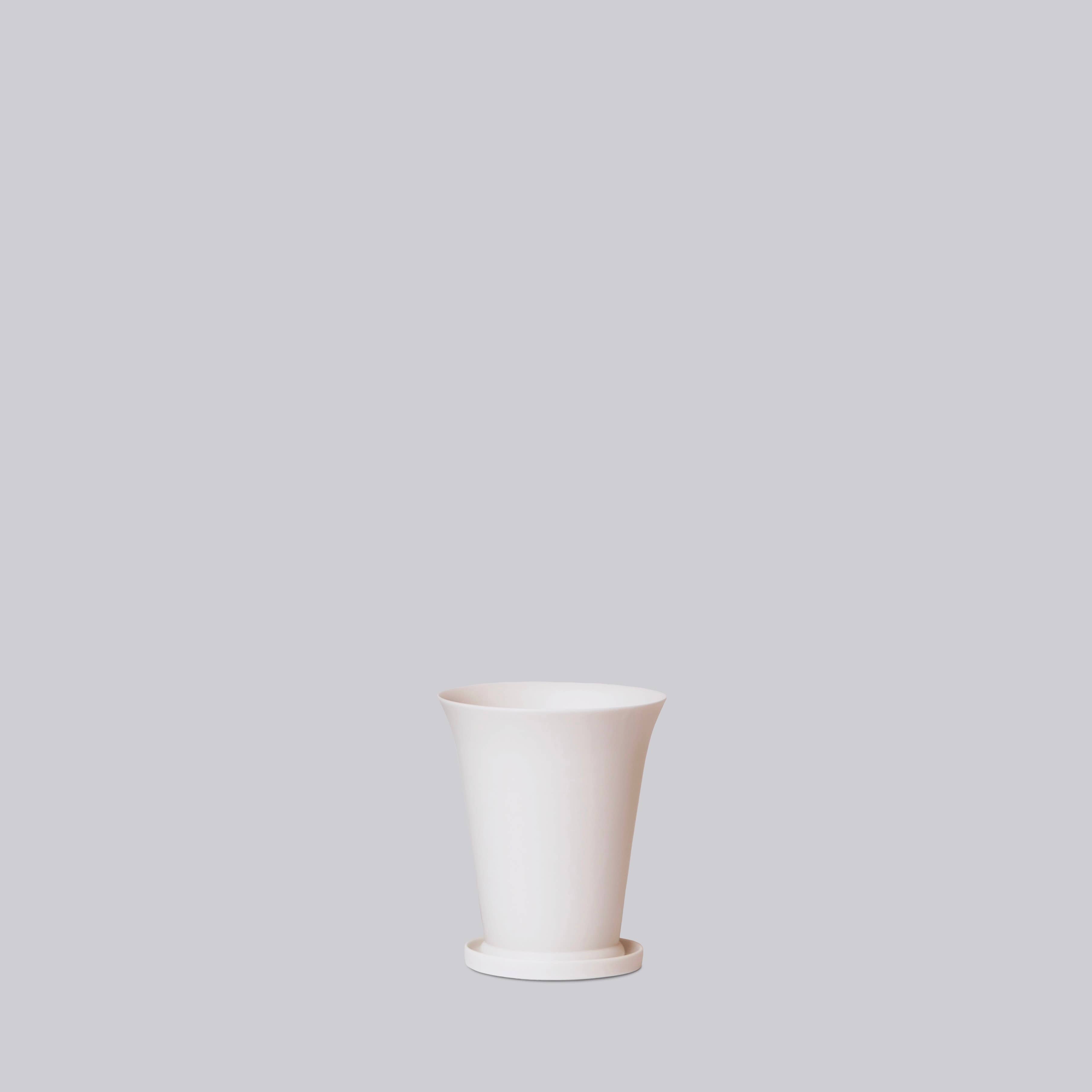 Matte Porcelain Minimus Conical Pot with Saucer
