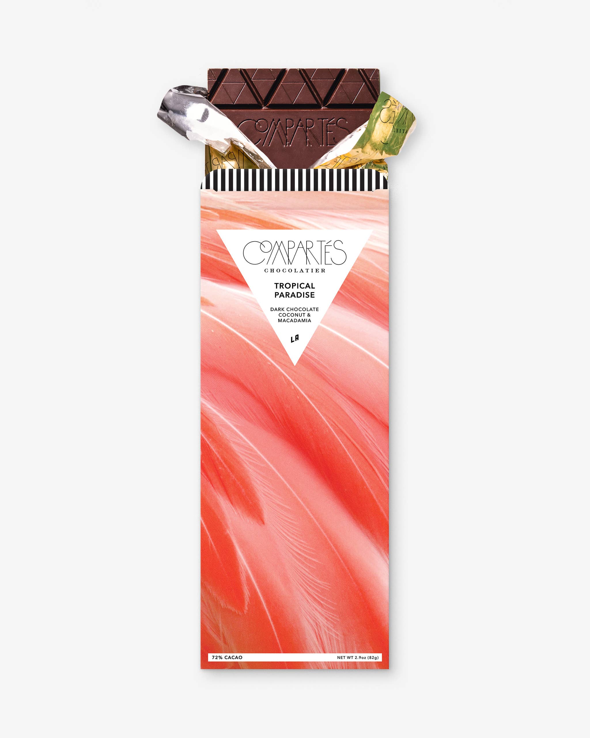 Dark Chocolate Tropical Paradise - Coconut / Macadamia  Gourmet Chocolate Bar