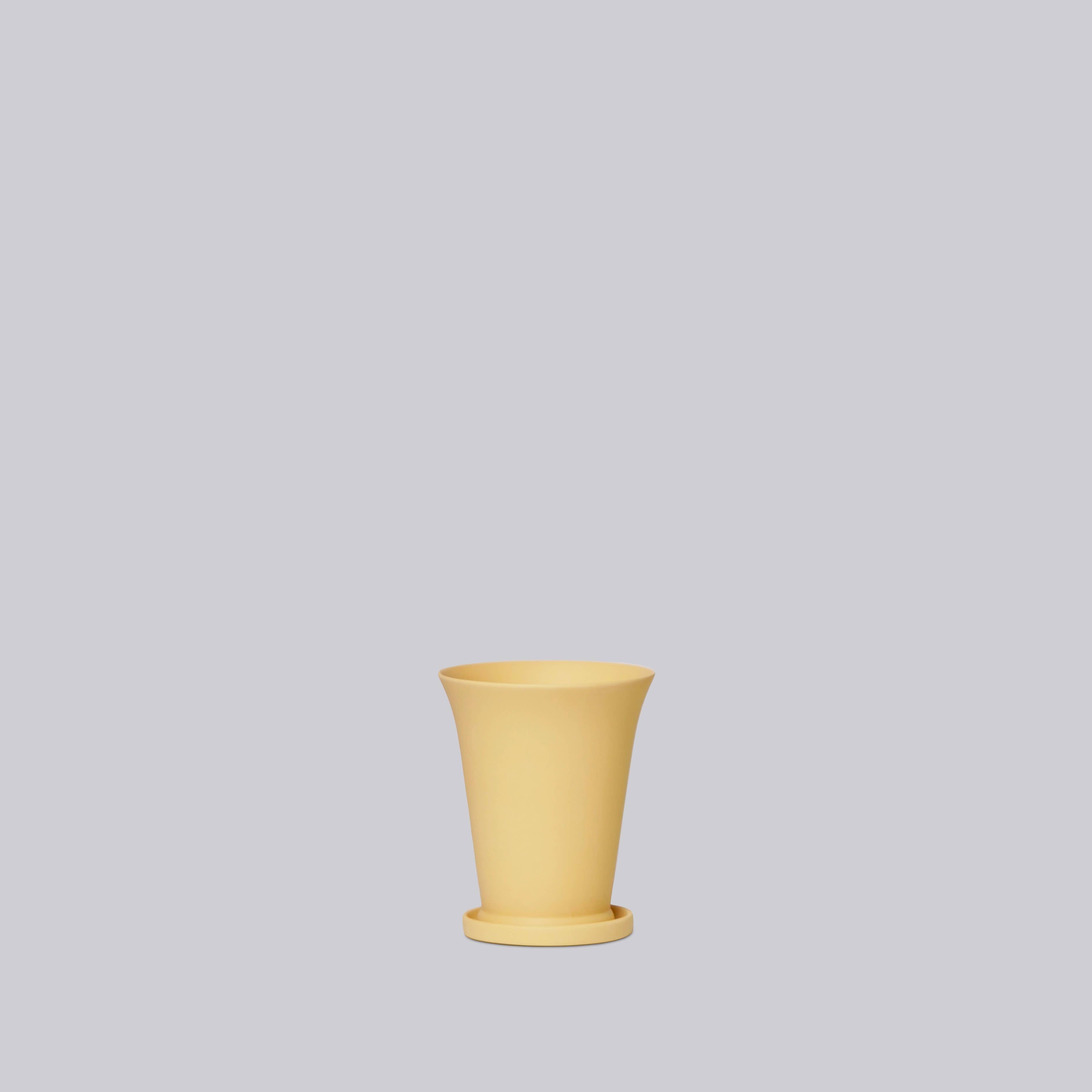 Matte Porcelain Minimus Conical Pot with Saucer